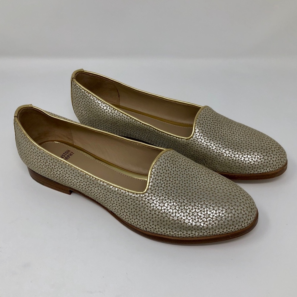 Johnston & Murphy Gold & Silver Leather Loafers